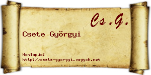 Csete Györgyi névjegykártya